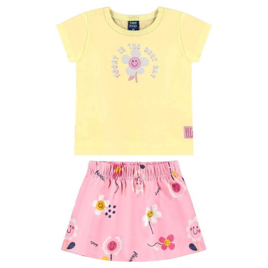 Conjunto com Blusa e Short-Saia Bee Loop
