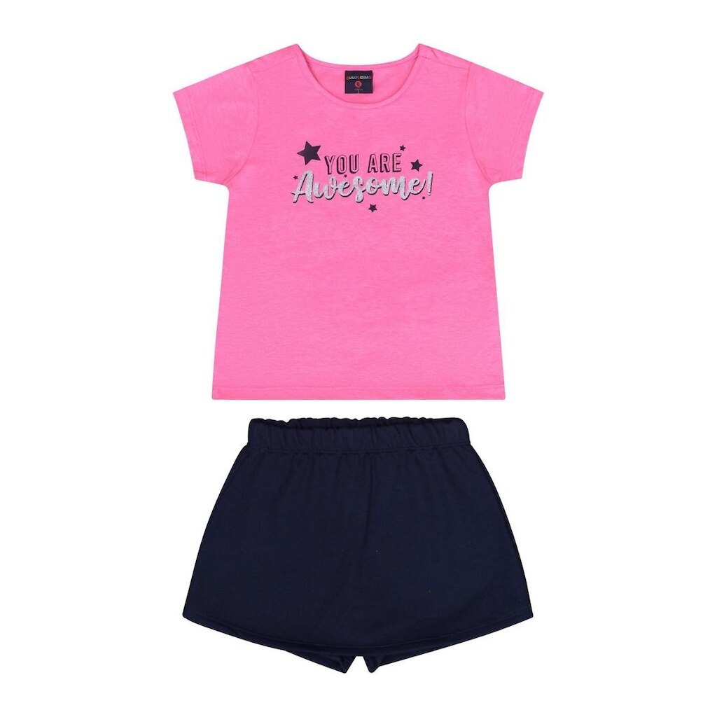 Conjunto com Blusa e Short-saia para Menina Guloseima