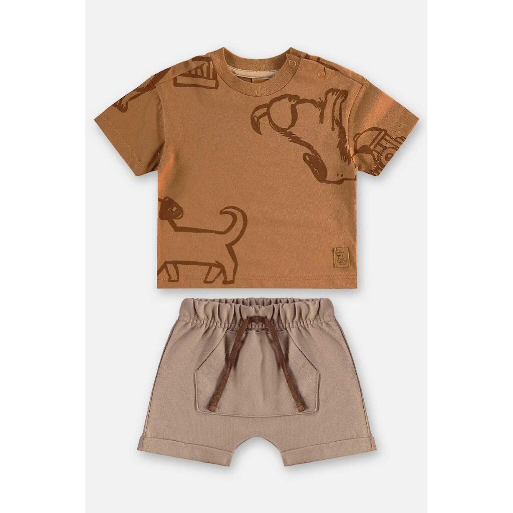 Conjunto com Camiseta e Bermuda Bebê Up Baby