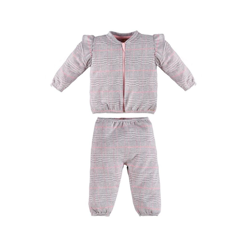 Conjunto com Jaqueta e Calça em Malha Xadrez Jacquard Up Baby