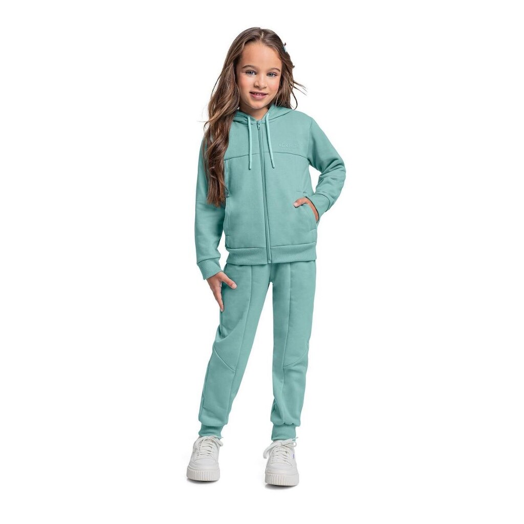 Conjunto com Jaqueta e Calça em Moletom para Menina Quimby