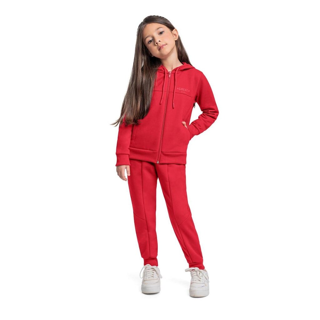 Conjunto com Jaqueta e Calça em Moletom para Menina Quimby