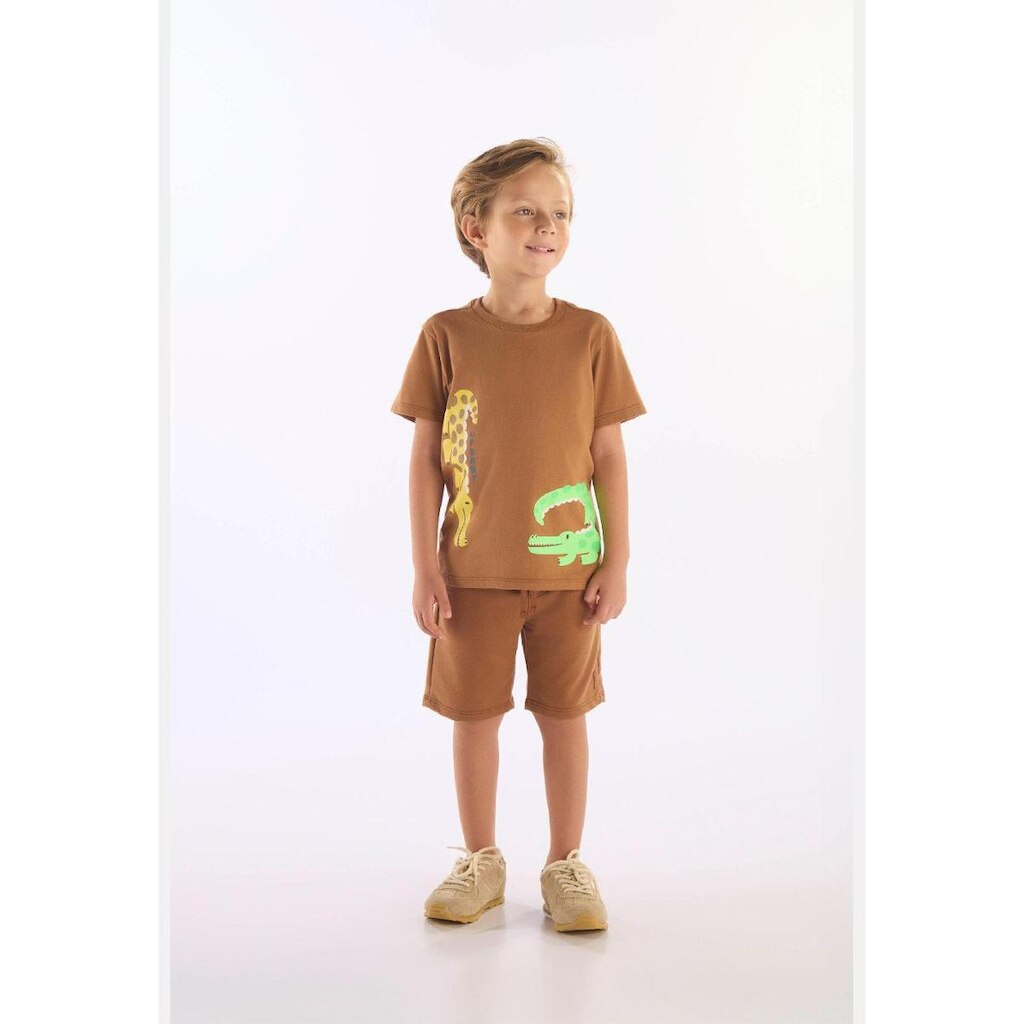 Conjunto Crocodilo Camiseta Bermuda Up Baby