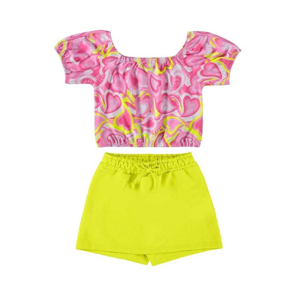 Conjunto Cropped e Short-Saia Infantil Guloseima