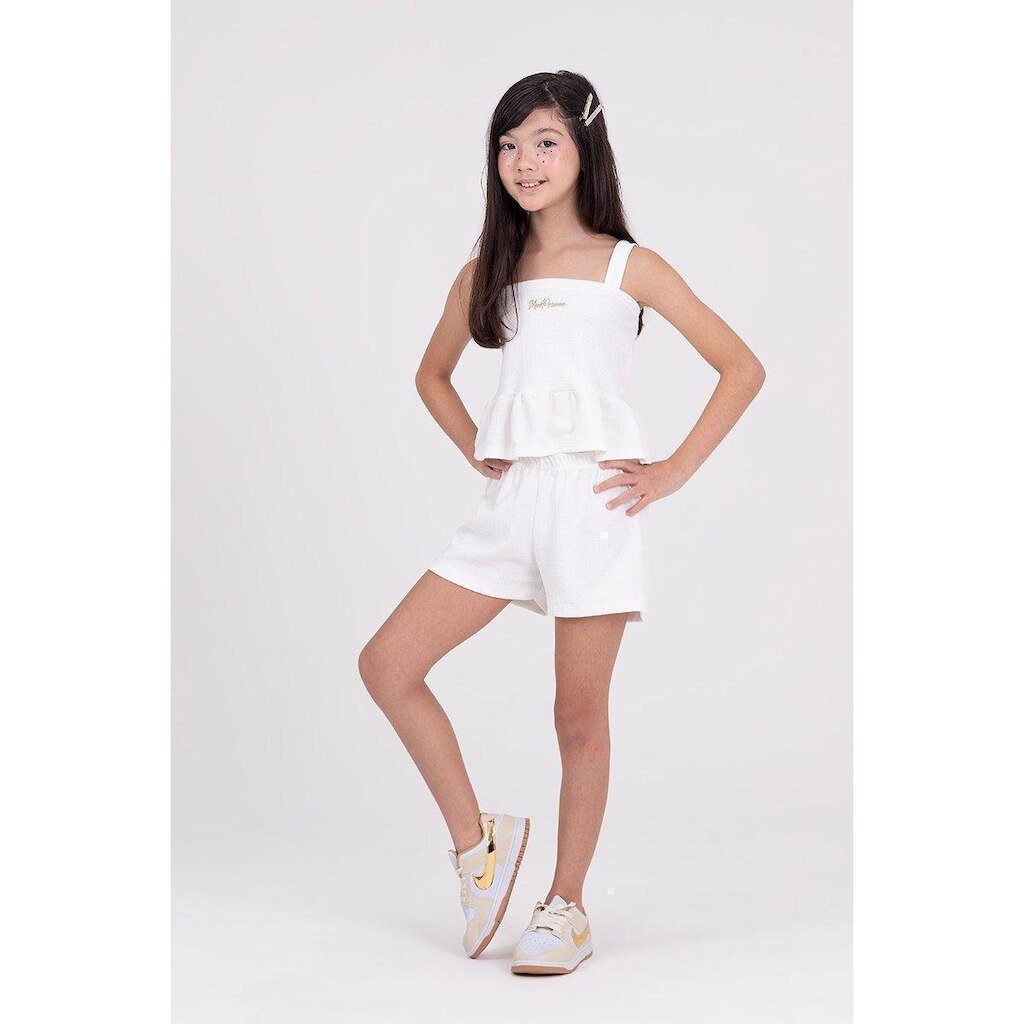 Conjunto Cropped Infantil Rustique Princess Branco