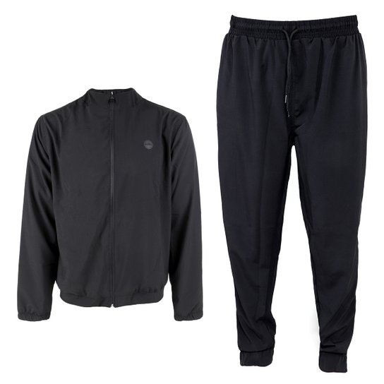 Conjunto De Agasalho Gajang Esporte Calça E Blusa Liso Masculino - Preto Menor preço em Conjunto De Agasalho Gajang Esporte Calça E Blusa Liso Masculino - Preto