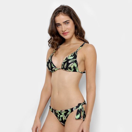 Conjunto de Biquíni Classic Estampa Tropical - Preto