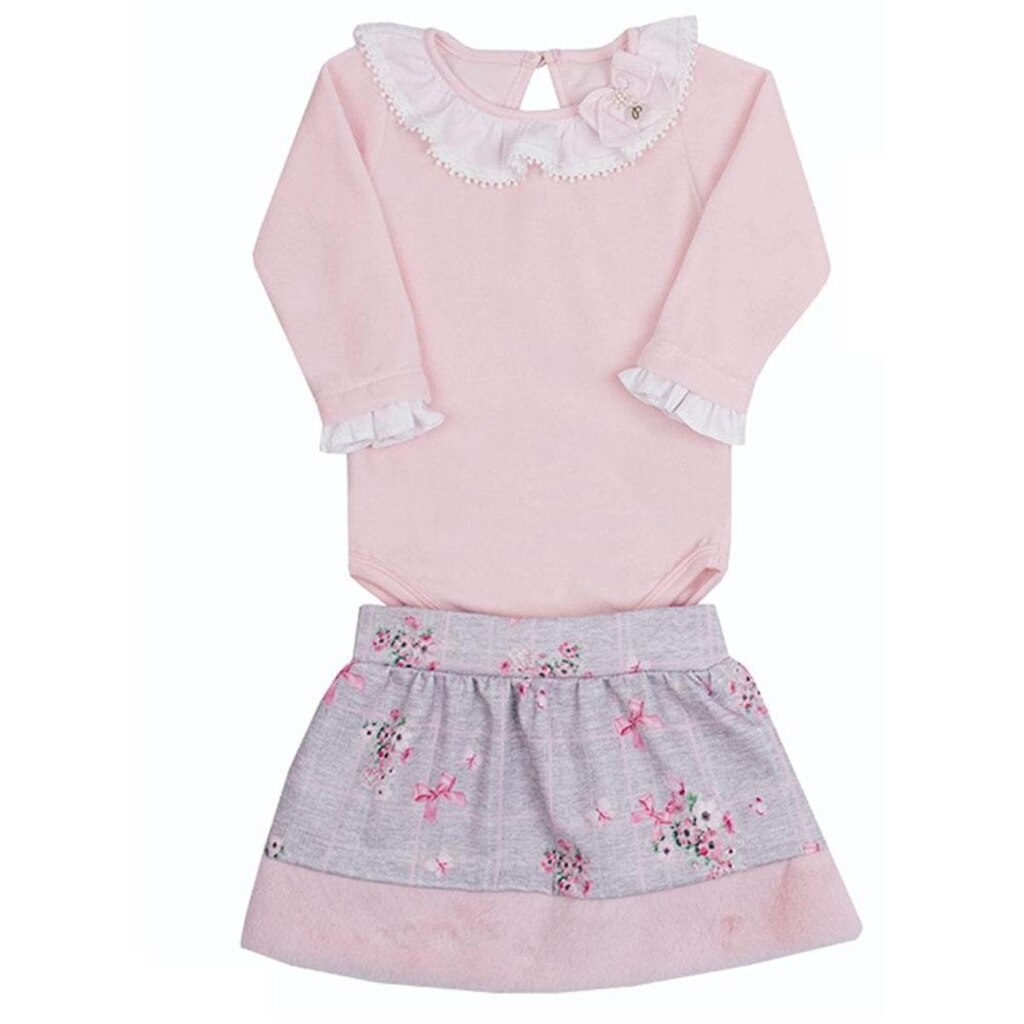 Conjunto De Body Plush Com Saia Paraíso Rosa