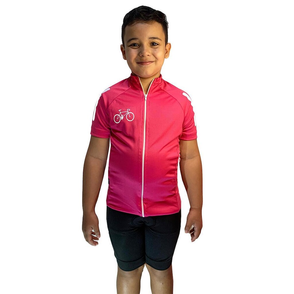 Conjunto de Camiseta e bermuda DA Modas com forro para ciclismo infantil