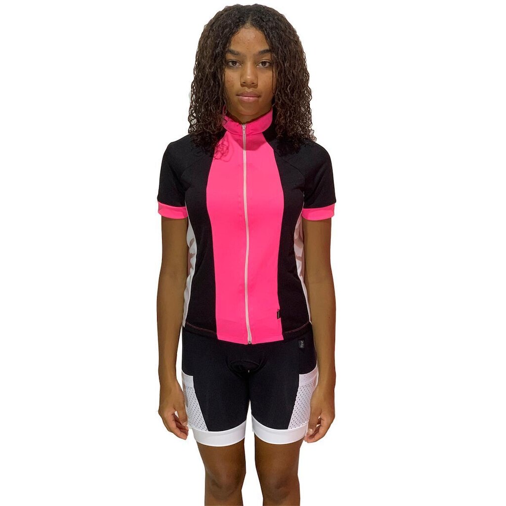 Conjunto de Camiseta e Bermuda Infantil com forro e Bolso de tela DA Modas para Ciclismo