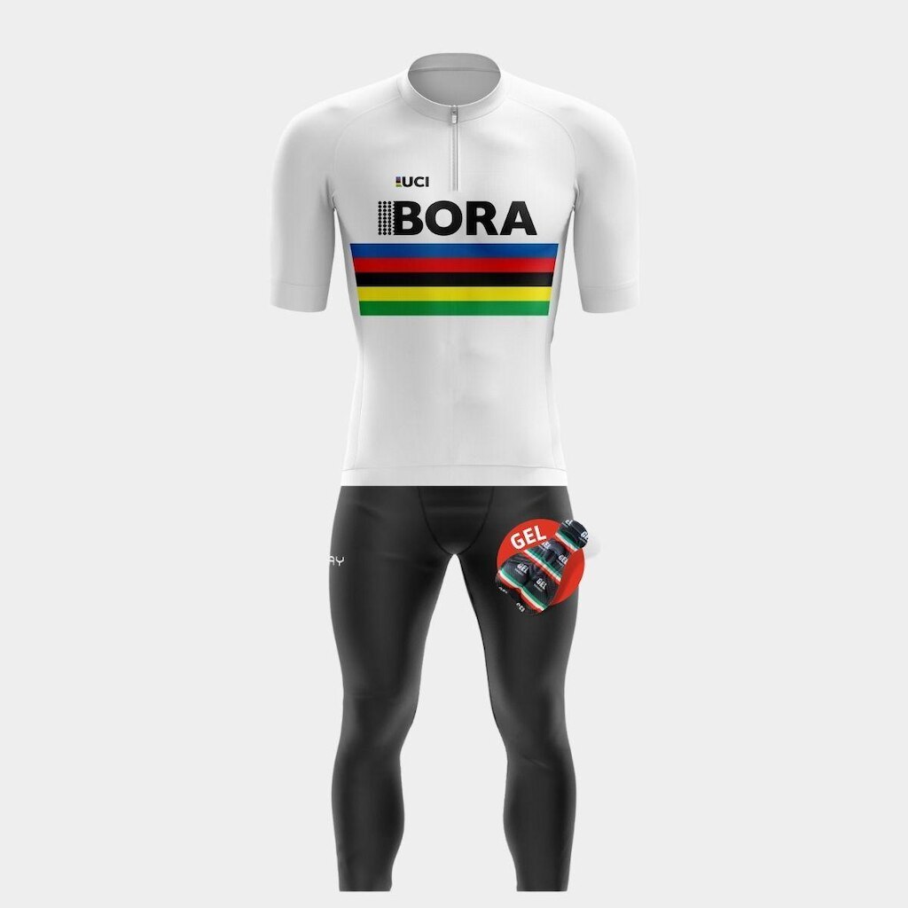 Conjunto de Ciclismo Masculino Camisa Manga Curta e Calça de Forro Gel Proteção Uv