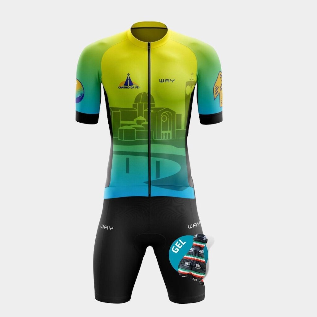 Conjunto de Ciclismo Masculino PREMIUM com Forro de Gel Way