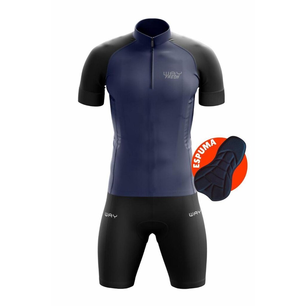 Conjunto de Ciclismo Masculino Profissional Mountain Bike Camisa e Bermuda Acolchoada