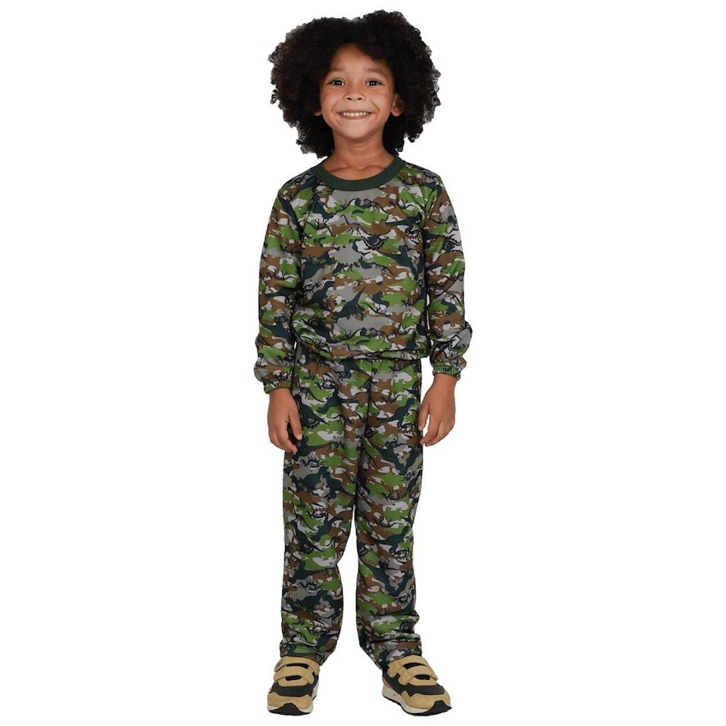 Conjunto de Inverno Infantil Camuflado com Dinossauros - Destak
