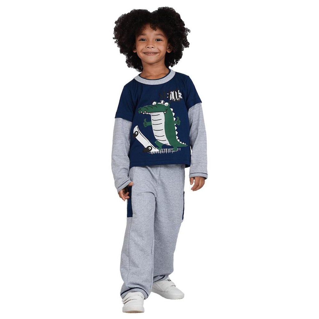 Conjunto de Inverno Infantil Mescla com Jacaré - Destak