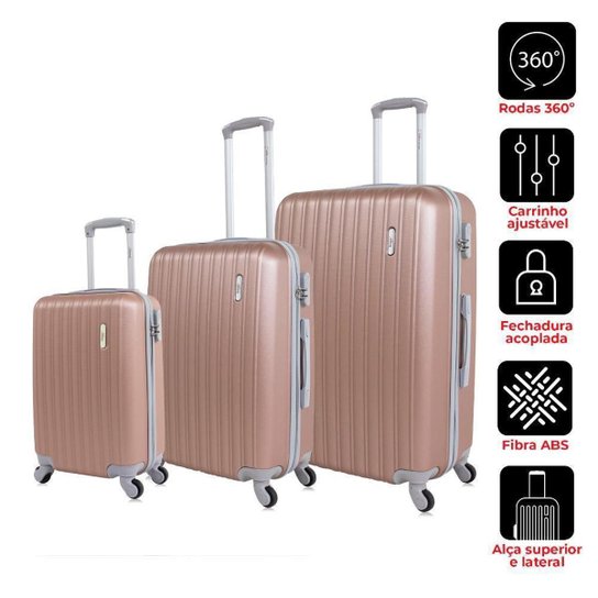 Conjunto de malas de viagem PMG Londres Swiss Move Rose