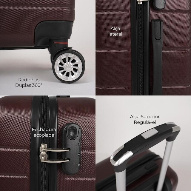 Conjunto de malas de viagem PMG Tokio Swiss Move Vinho