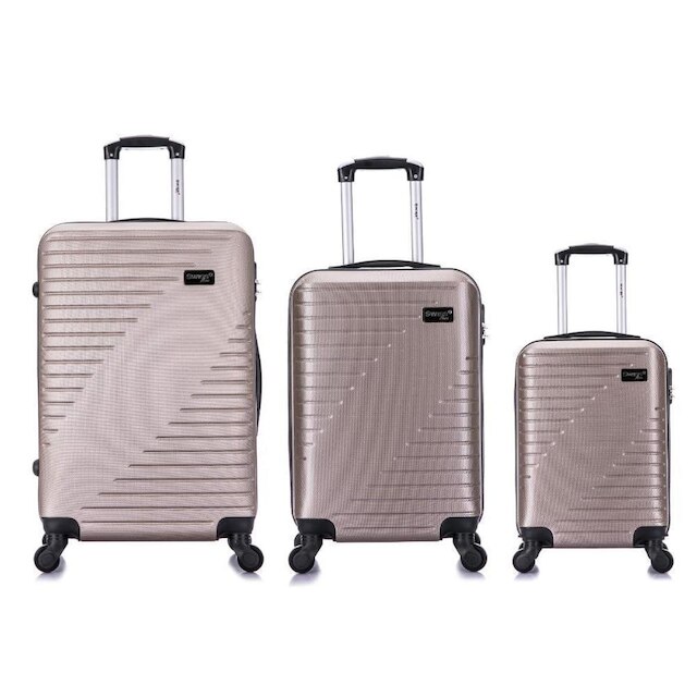 Conjunto de malas de viagem PP P e M Chicago Swiss Move Champagne