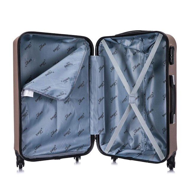 Conjunto de malas de viagem PP P e M Chicago Swiss Move Champagne