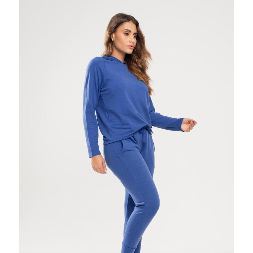 Conjunto De Moletinho Feminino Com Casaco Capuz E Calça Jogger Salvatore