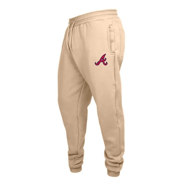 Conjunto de Moletom Blusa + Calça Masculino Bege Estampado Estilo Casual