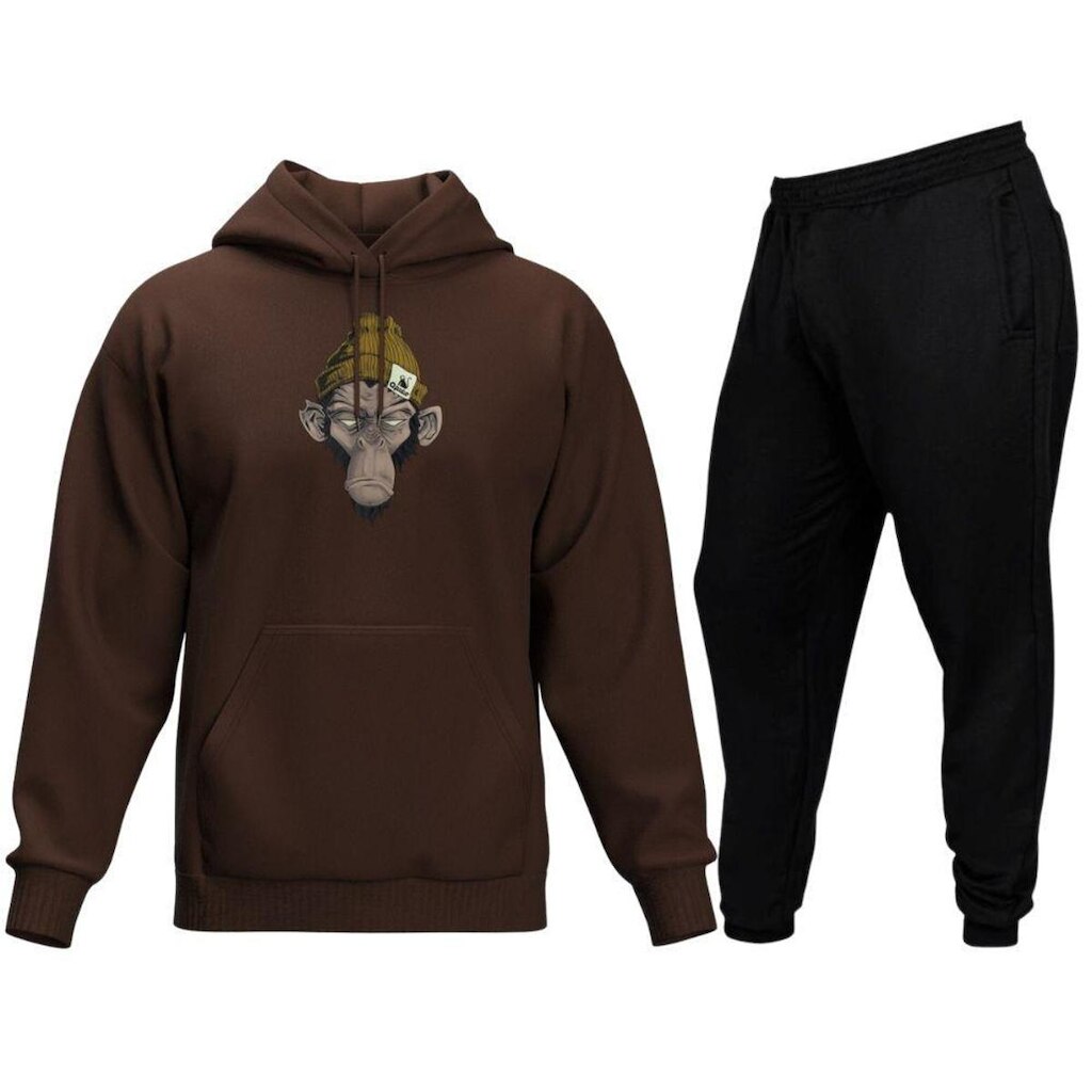 Conjunto De Moletom Blusa e Calça De Inverno Modelo Canguru