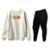 Conjunto de Moletom Blusa Sem Capuz e Calça Jogger Estampas - Off White