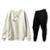 Conjunto de Moletom Blusa Sem Capuz e Calça Jogger Estampas - Off White