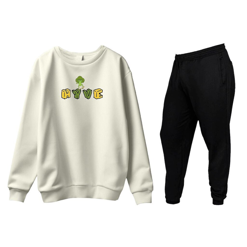Conjunto de Moletom Blusa Sem Capuz e Calça Jogger Hyve