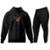 Conjunto De Moletom Calça e Blusa De Inverno Com Capuz - Preto