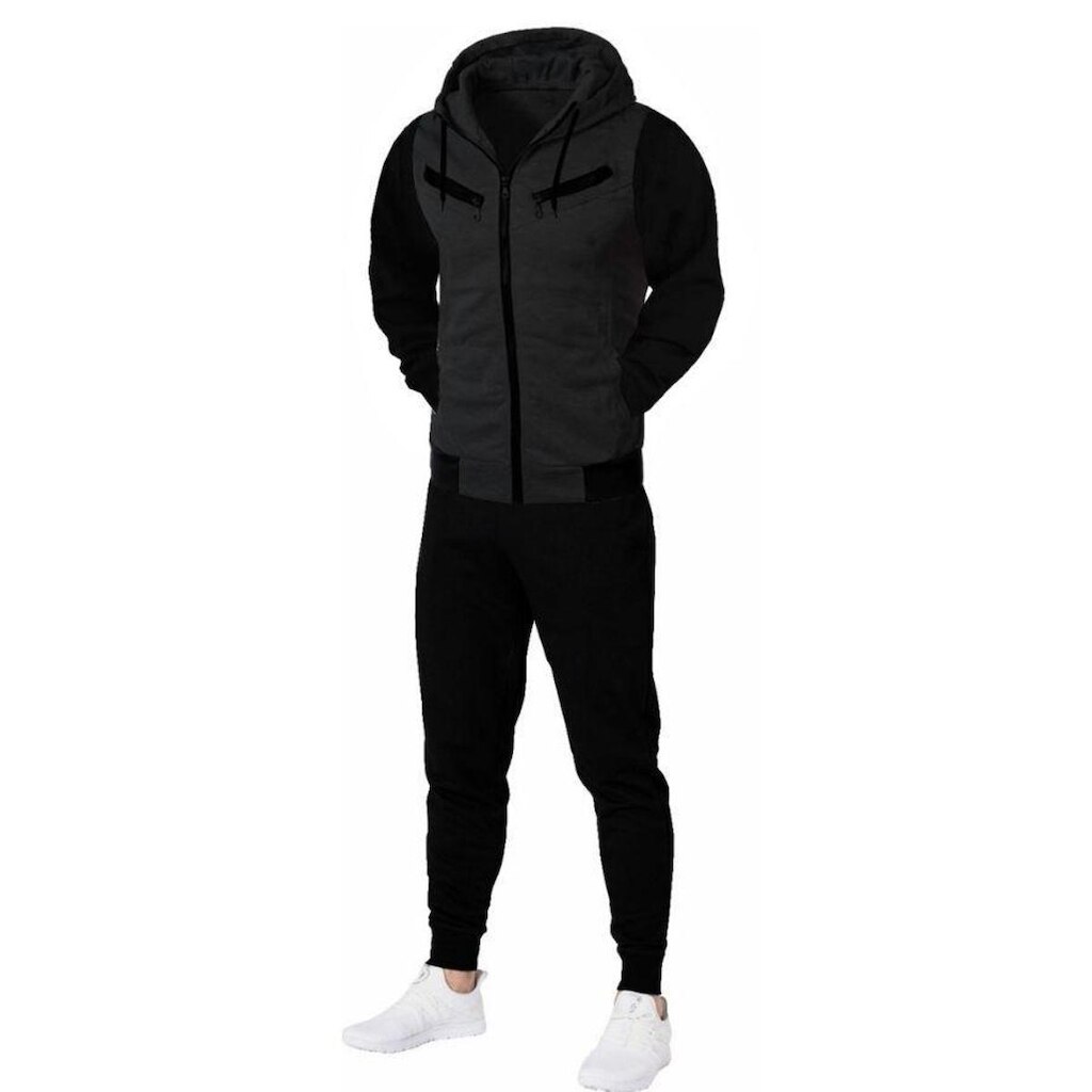 Conjunto De Moletom Calça E Blusa Jaqueta De Frio Com Ziper
