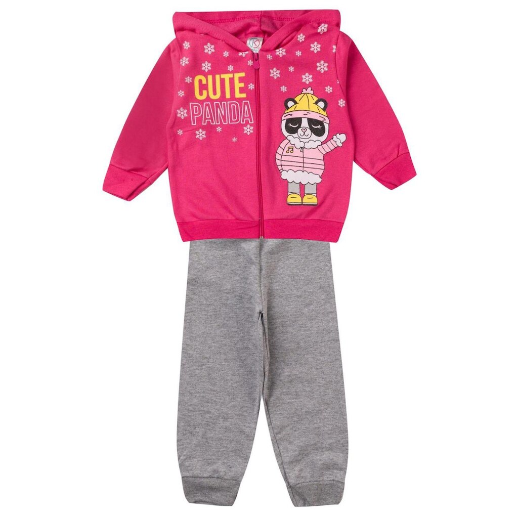 Conjunto De Moletom Infantil Com Capuz Kappes Rosa