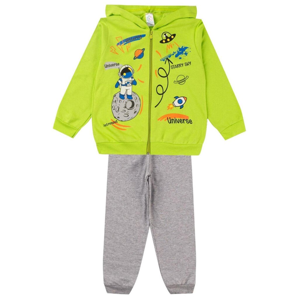 Conjunto De Moletom Infantil Com Capuz Kappes Verde