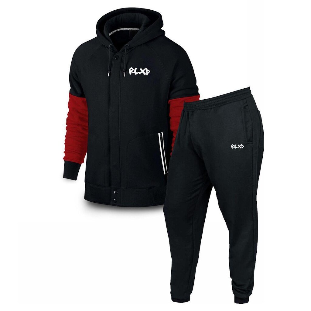 Conjunto de Moletom Jaqueta + Calça Masculina, Estilo Casual Confortável