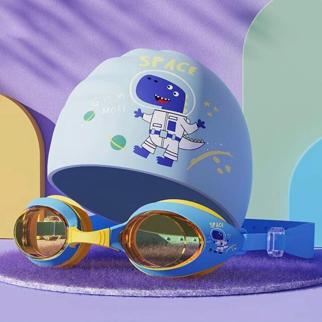 Conjunto de Touca e Óculos de Natação Infantil