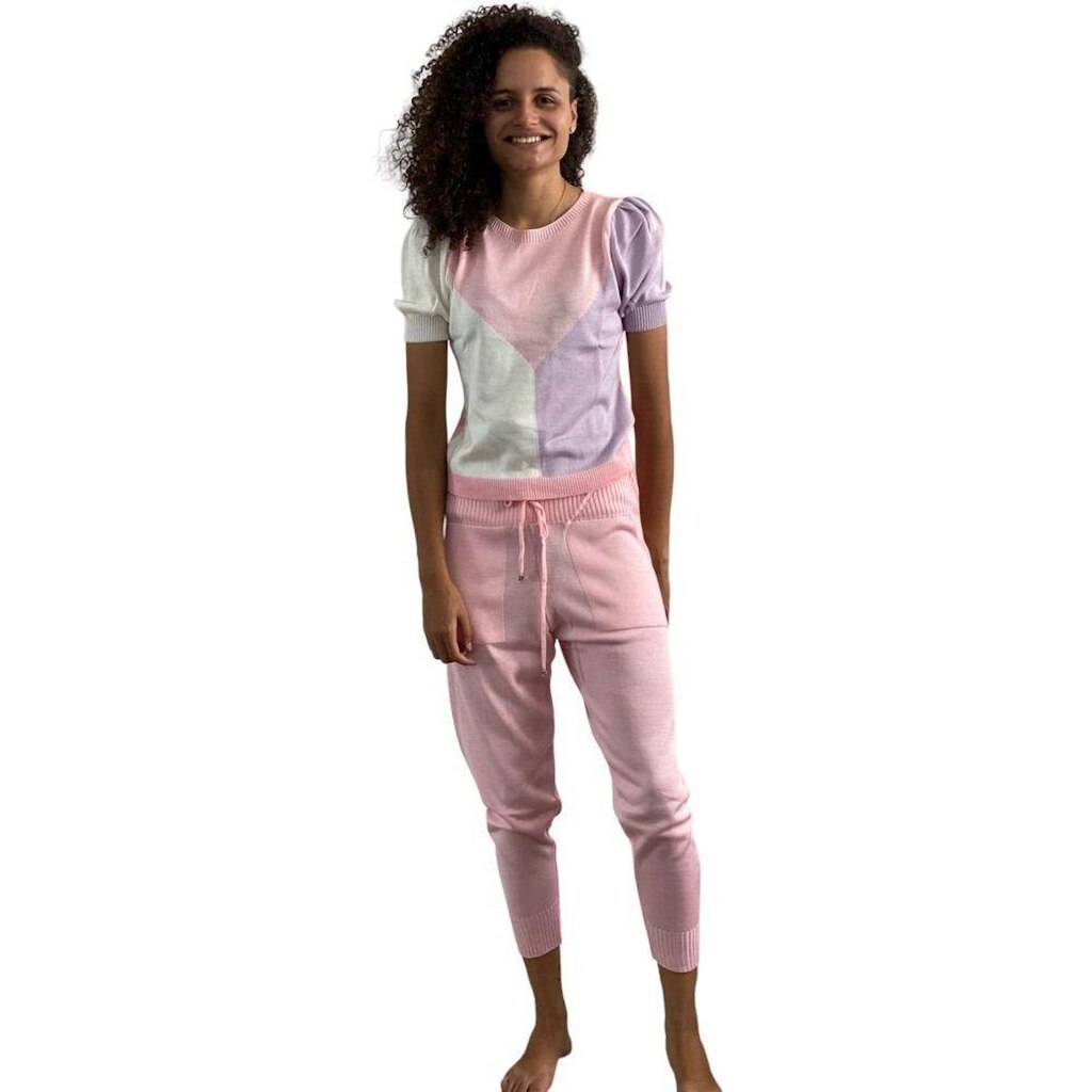 Conjunto de Tricot Modal Blusa Princesa e Calça Jogger Lança
