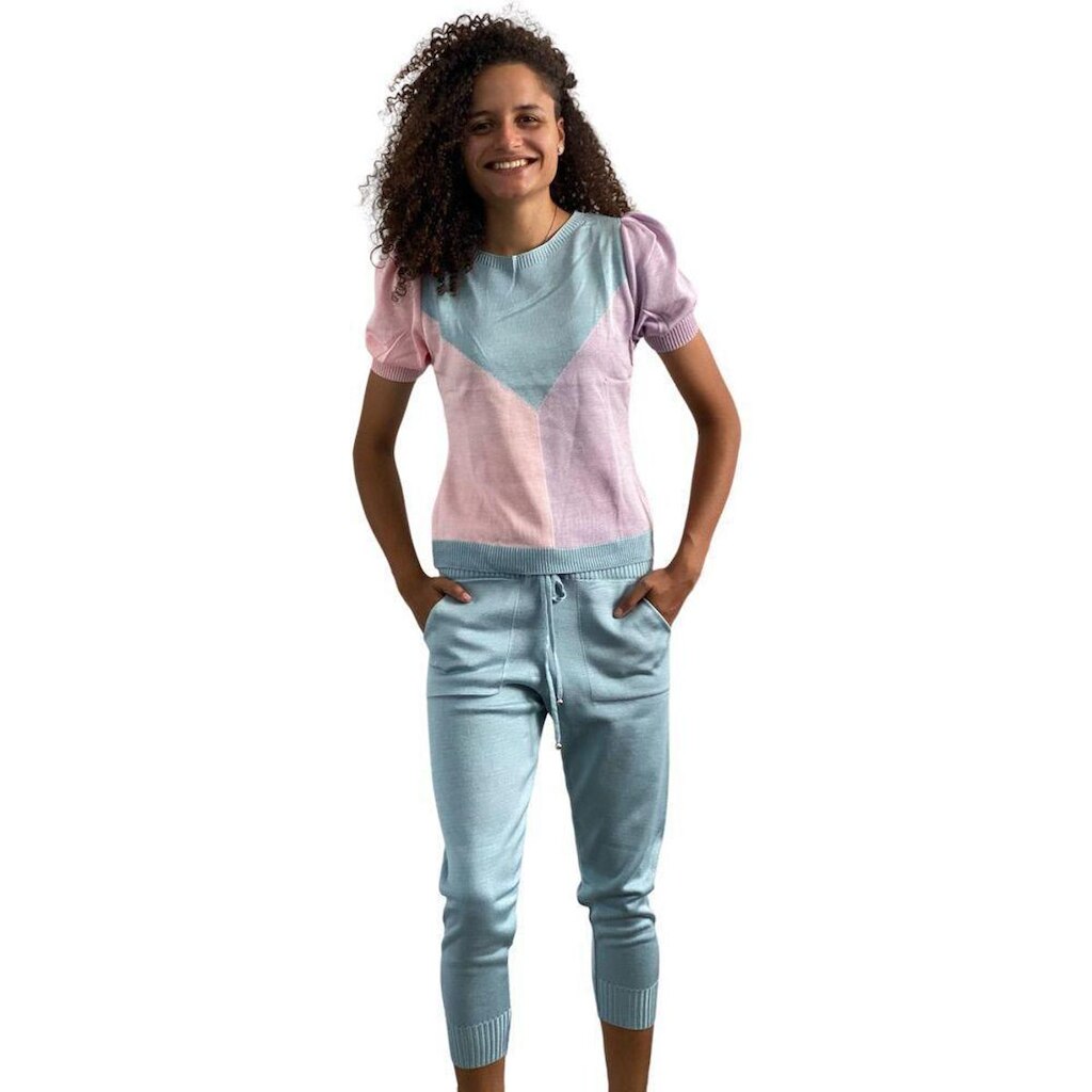 Conjunto de Tricot Modal Blusa Princesa e Calça Jogger Lança
