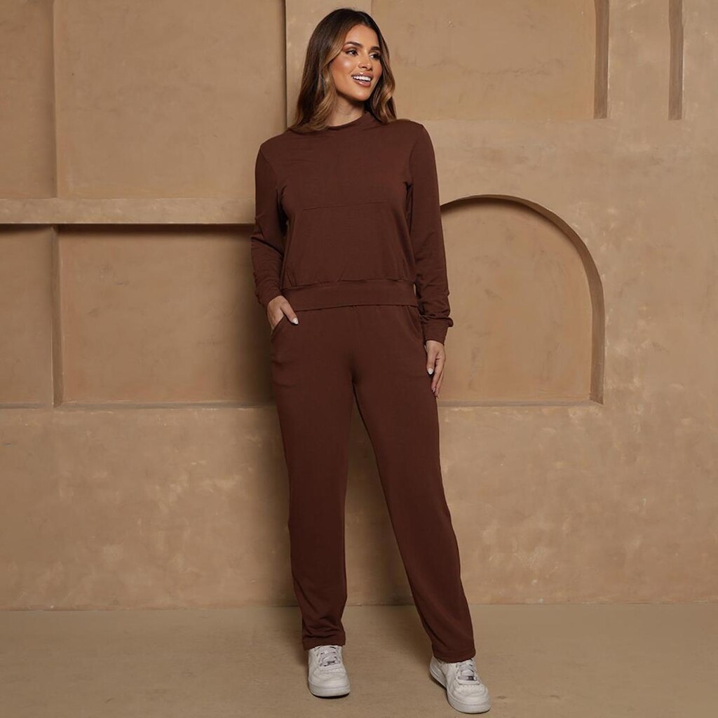 Conjunto Eliza BBonnie – Moletinho Marrom
