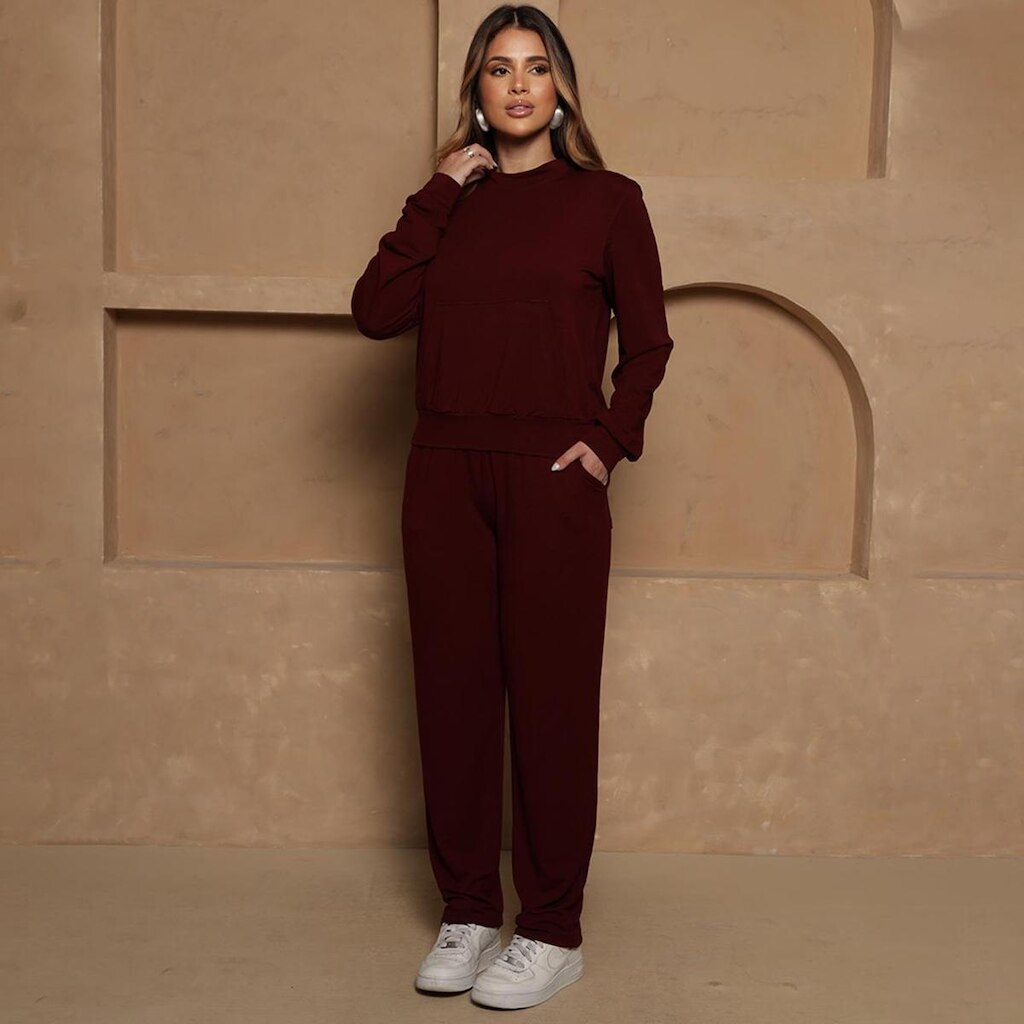 Conjunto Eliza BBonnie – Moletinho Vinho