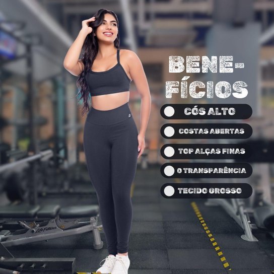 Conjunto Esportivo Top Alcinha + Calça Legging Academia