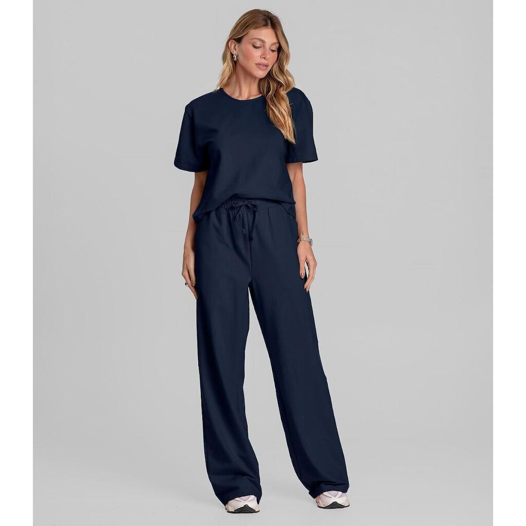 Conjunto Feminino em Molecotton Dianna Azul