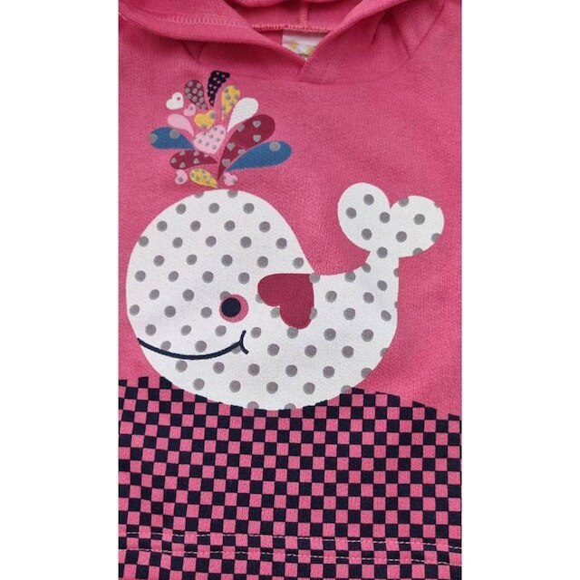 Conjunto Feminino Infantil Com Capuz Rosa E Azul P
