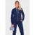 Conjunto Feminino Moletom Calça + Blusa Canguru Com Capuz Fitness - Azul