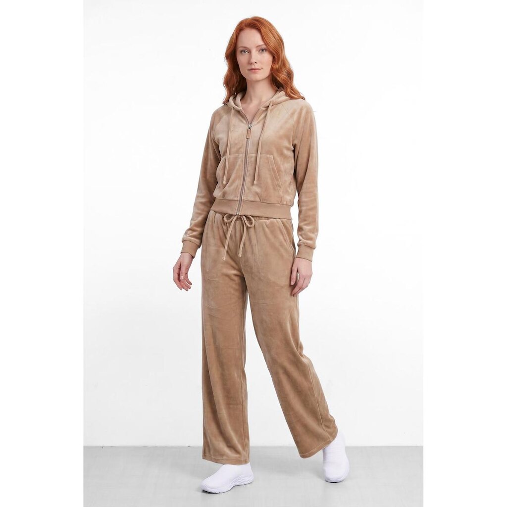 Conjunto feminino plush aveludado calça e jaqueta 61982