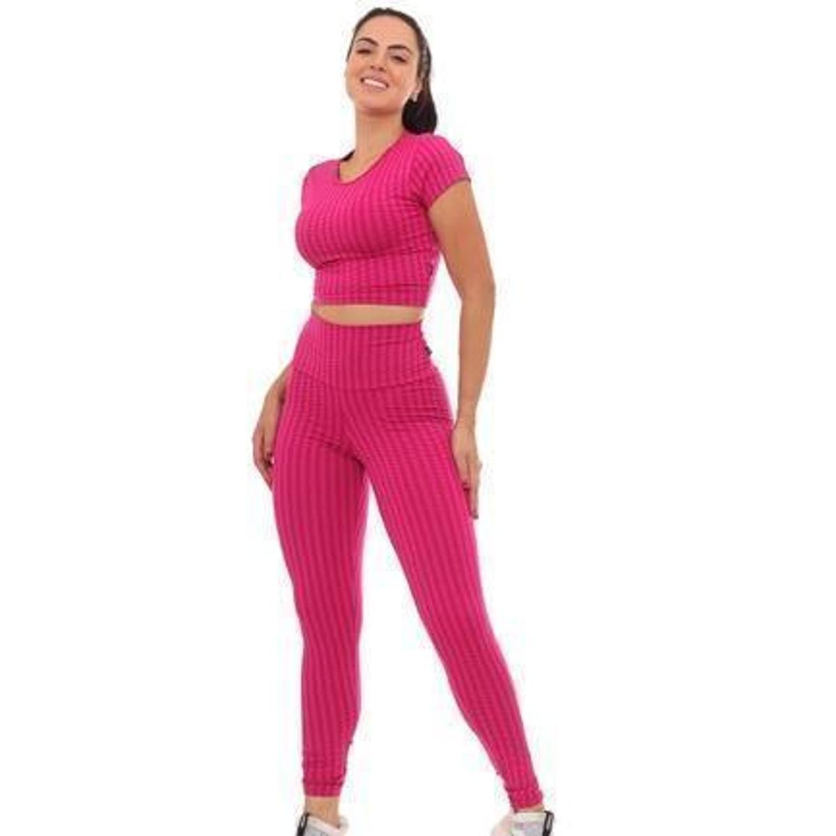 Conjunto Feminino Roupas Fitness Para Academia Calça E Top Menor preço em Conjunto Feminino Roupas Fitness Para Academia Calça E Top