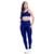 Conjunto Feminino Top Academia + Calça Lisa Treino - Azul Escuro