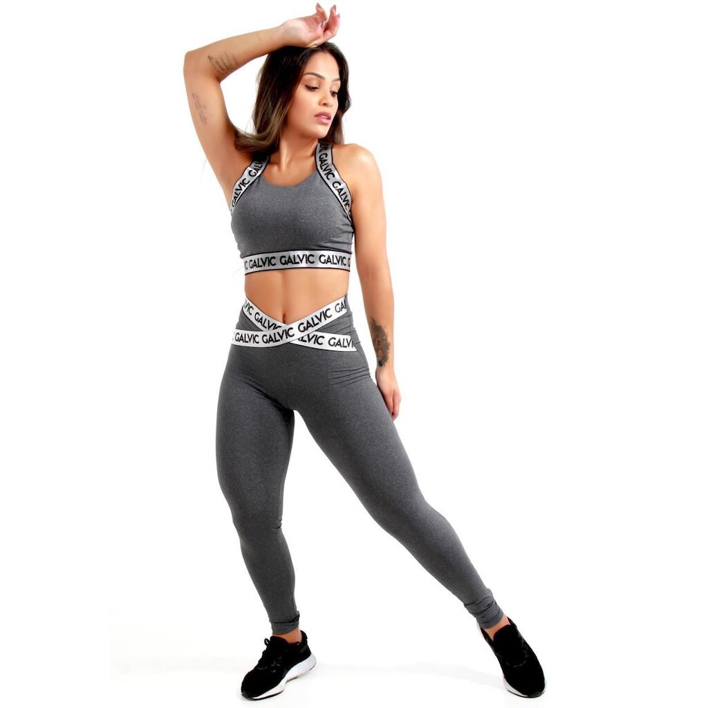 Conjunto Fitness Com Elástico Cruzado