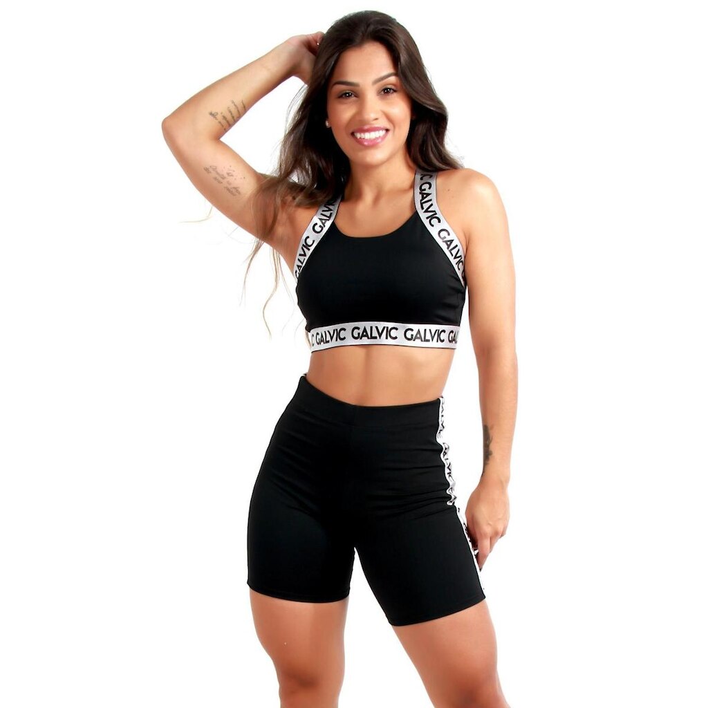 Conjunto Fitness Com Elástico Lateral