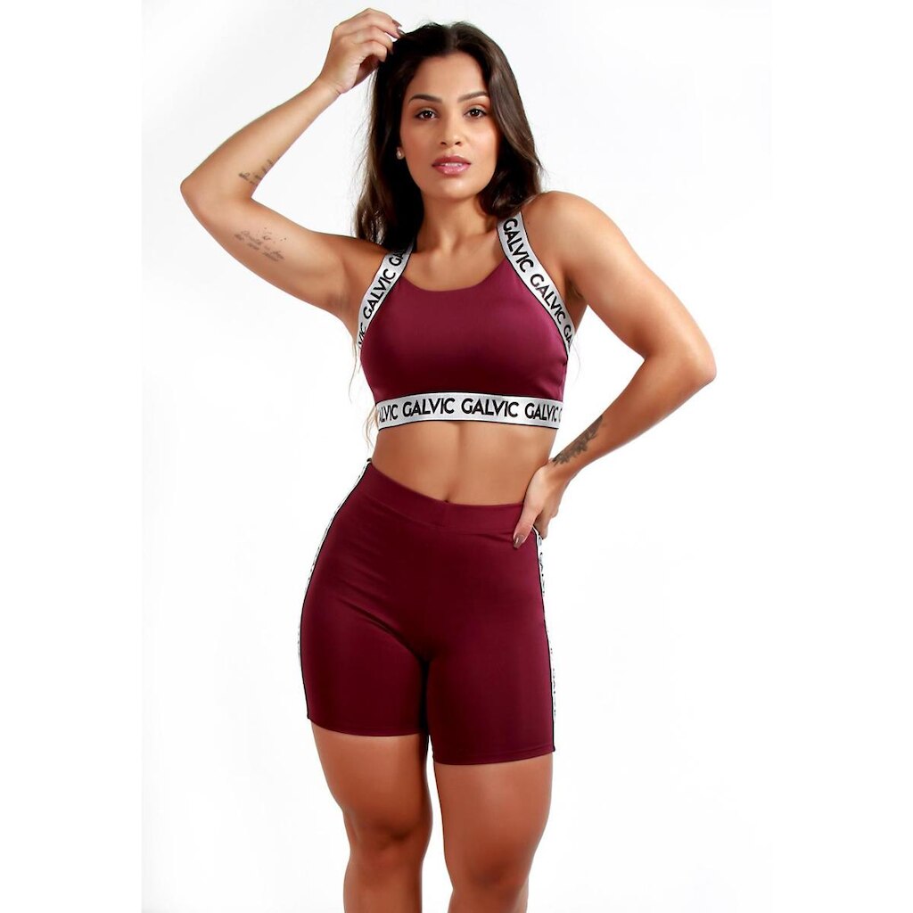 Conjunto Fitness Com Elástico Lateral
