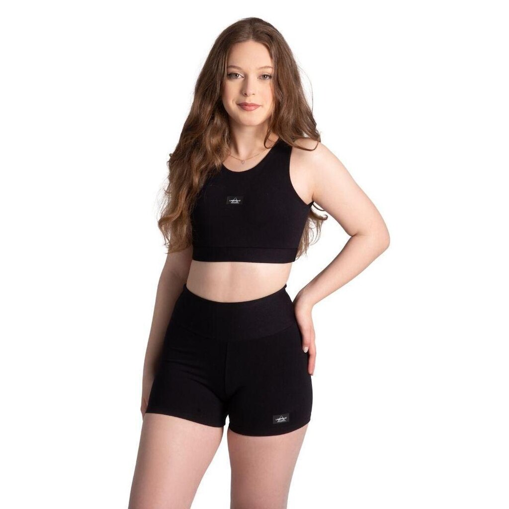Conjunto Fitness Cropped Top e Short em Suplex Poliamida